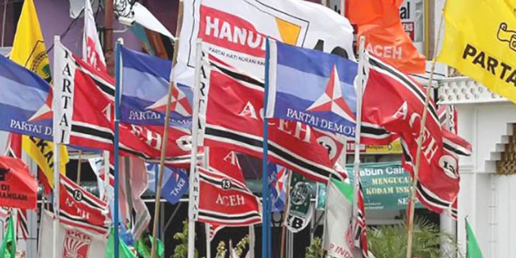 Bendera-bendera partai politik di Aceh