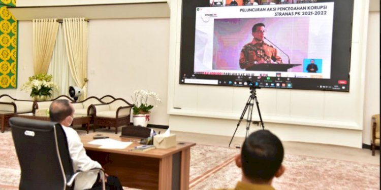 Gubernur Sumut Edy Rahmayadi mengikuti Peluncuran Strategi Nasional Pencegahan Korupsi/RMOLSumut