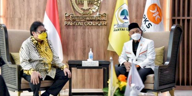Pertemuan pengurus Golkar dan PKS di Kantor DPP Golkar, Jakarta, Kamis (29/4).