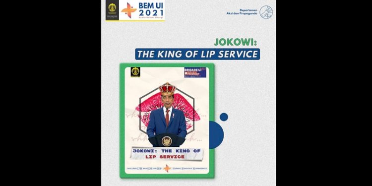 Meme Presiden Joko Widodo yang diunggah akun media sosial Badan Eksekutif Mahasiswa Universitas Indonesia (BEM UI)/Repro