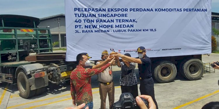 Pelepasan ekspor pakan ternak asal Sumatera Utara/Ist