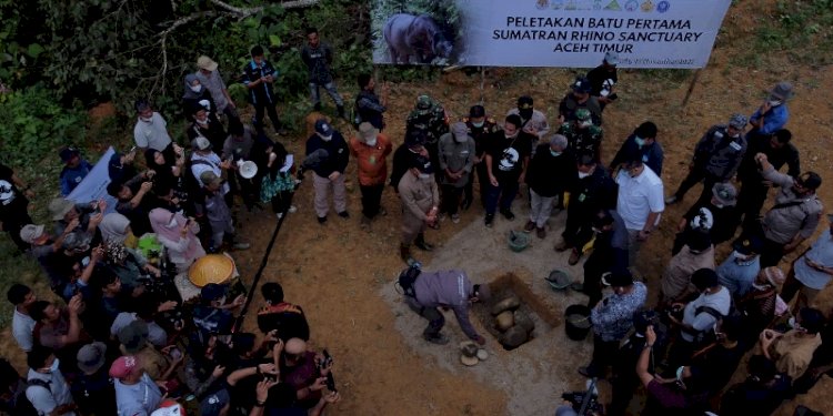 Peletakan batu pertama Sumatran Rhino Sanctuary/Ist