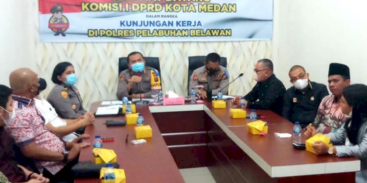 Kunjungan kerja Komisi I DPRD Medan ke Polres Belawan/Ist