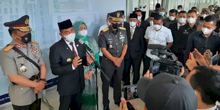 Gubernur Sumut Edy Rahmayadi memberikan keterangan seputar PMK ternak di Sumatera Utara beberapa waktu lalu/RMOLSumut