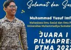 Mahasiswa FISIP UMSU Juara 1 Pilmapres PTMA se-Indonesia 2022