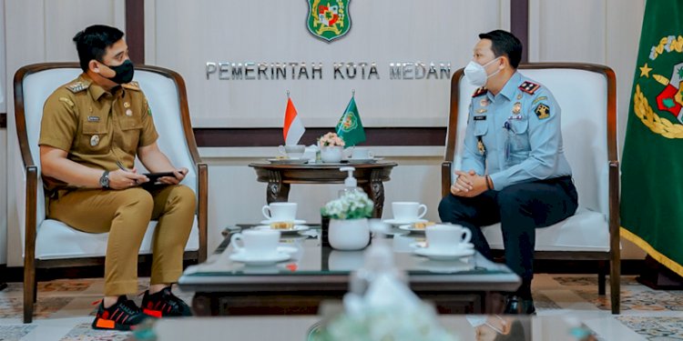 Wali Kota Medan Bobby Nasution menerima kunjungan pihak imigrasi  Kelas I Khusus TPI/Ist