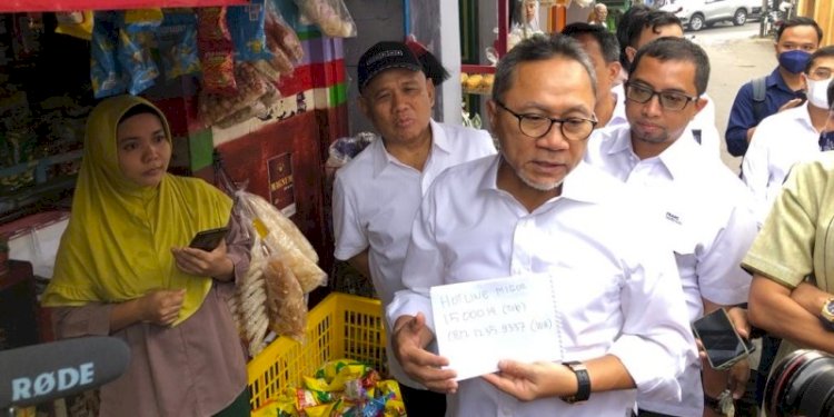 Menteri Perdagangan RI Zulkifli Hasan sidak pasar/RMOL