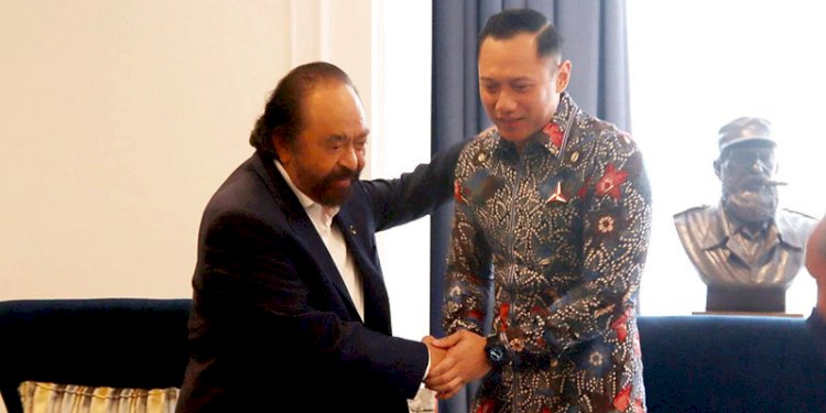 Pertemuan Ketum Nasdem, Surya Paloh, dan Ketum Demokrat, Agus Harimurti Yudhoyono, di Nasdem Tower beberapa waktu lalu/RMOL