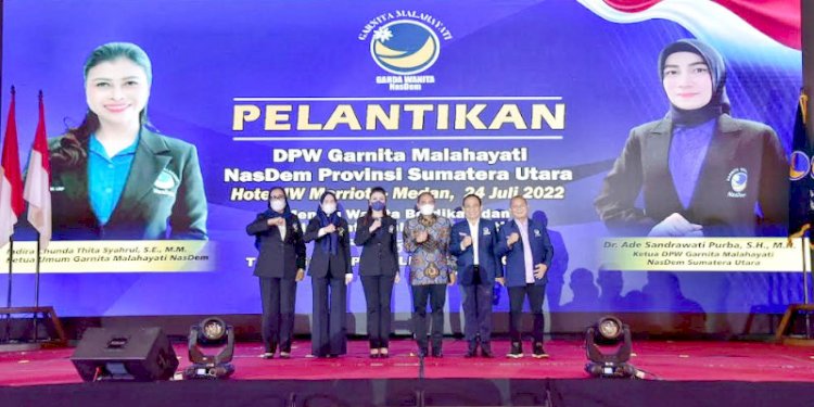 Pelantikan pengurus DPW Garnita NasDem Sumut/Ist