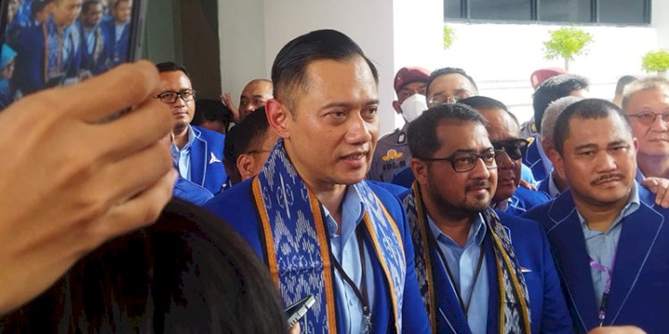  Ketum Demokrat Agus Harimurti Yudhoyono (AHY) saat memimpin pendaftaran sebagai calon perserta pemilu/RMOL