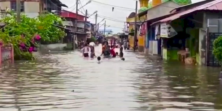 Banjir rob di Belawan/Ist