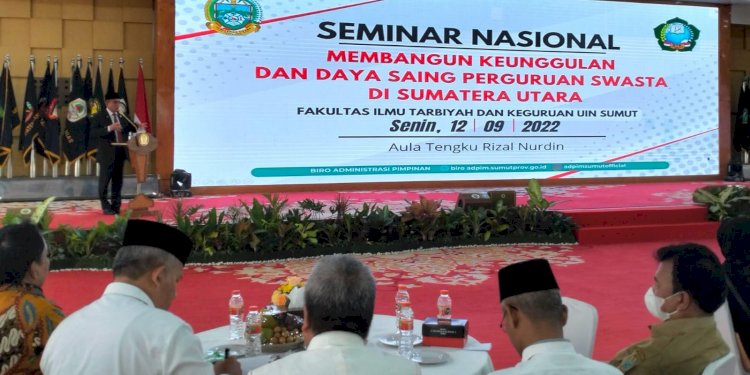 Edy Rahmayadi pada Seminar Nasional Membangun Keunggulan dan Daya Saing Perguruan Swasta di Sumatera Utara/Ist