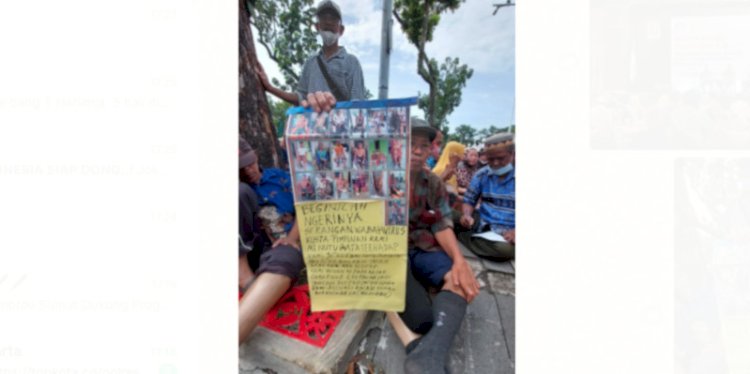 Unjuk rasa penderita kusta di depan Kantor Gubernur Sumatera Utara, Jalan Diponegoro, Medan, Senin (26/9/2022)/Ist