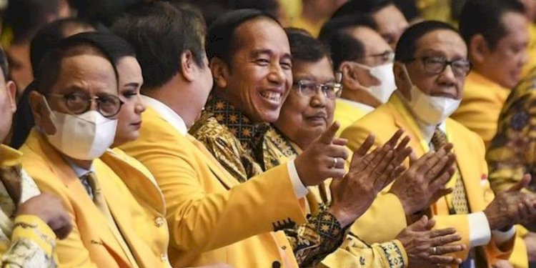 Presiden Joko Widodo diantara elit Golkar/Net