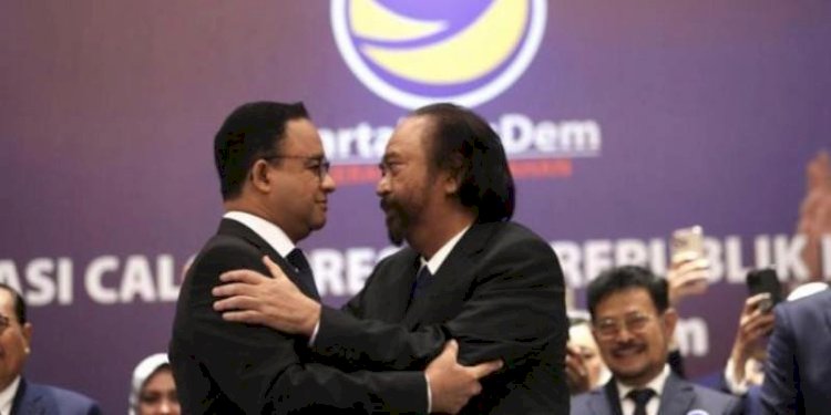 Ketua Umum Nasdem Surya Paloh dan calon presiden Nasdem, Anies Baswedan/Net