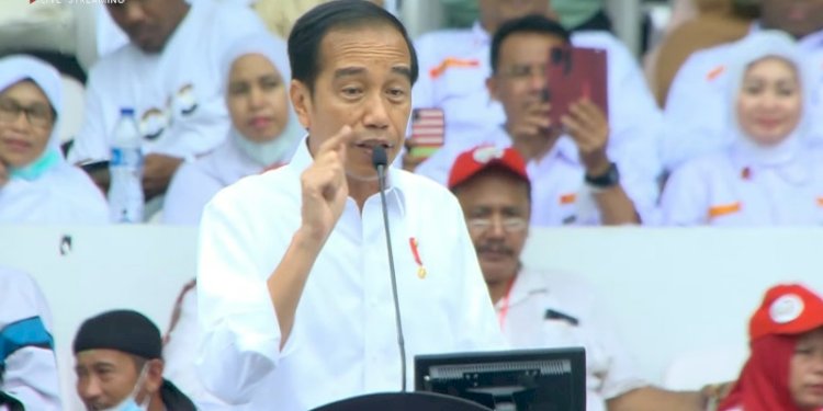 Presiden Joko Widodo berpidato di GBK/Repro