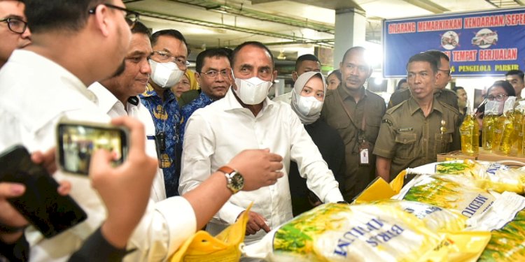 Gubernur Sumut, Edy Rahmayadi meninjau pasar di Medan/Ist