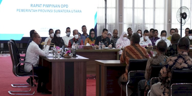 Gubernur Sumut Edy Rahmayadi berbicara pada Rapat Pimpinan OPD Pemprovsu/Ist