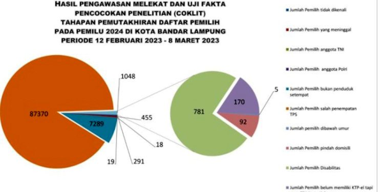 Hasil pengawasan coklit daftar pemilih di Bandar Lampung/Bawaslu Bandar Lampung/Ist