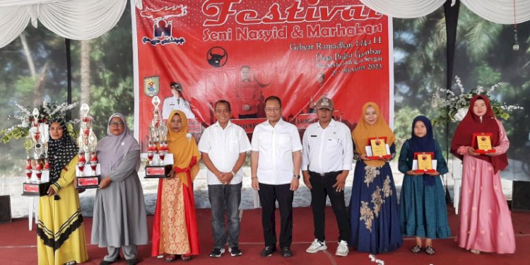 Paul Baja M Siahaan usai penyerahan trophy juara Festival Seni Nasyid dan Marhaban di Desa Pulau Gambar, Serdang Bedagai/RMOLSumut