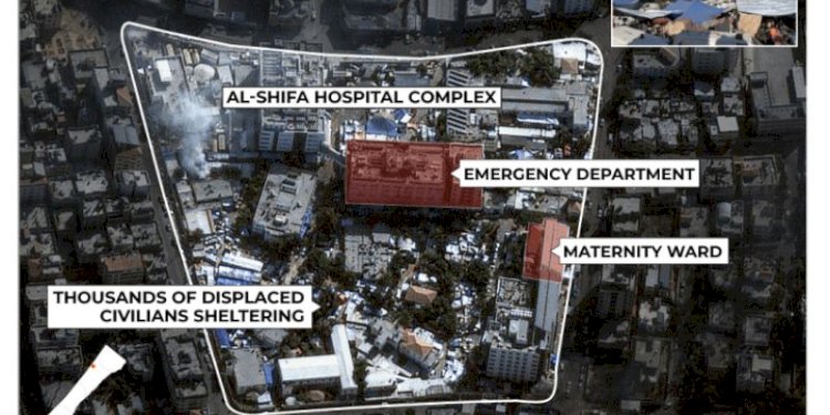 Peta kompleks Rumah Sakit Al Shifa di Gaza/Net